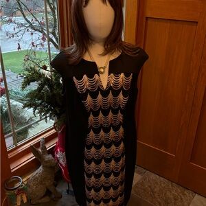 Elegant Black and Gold Women's Dress